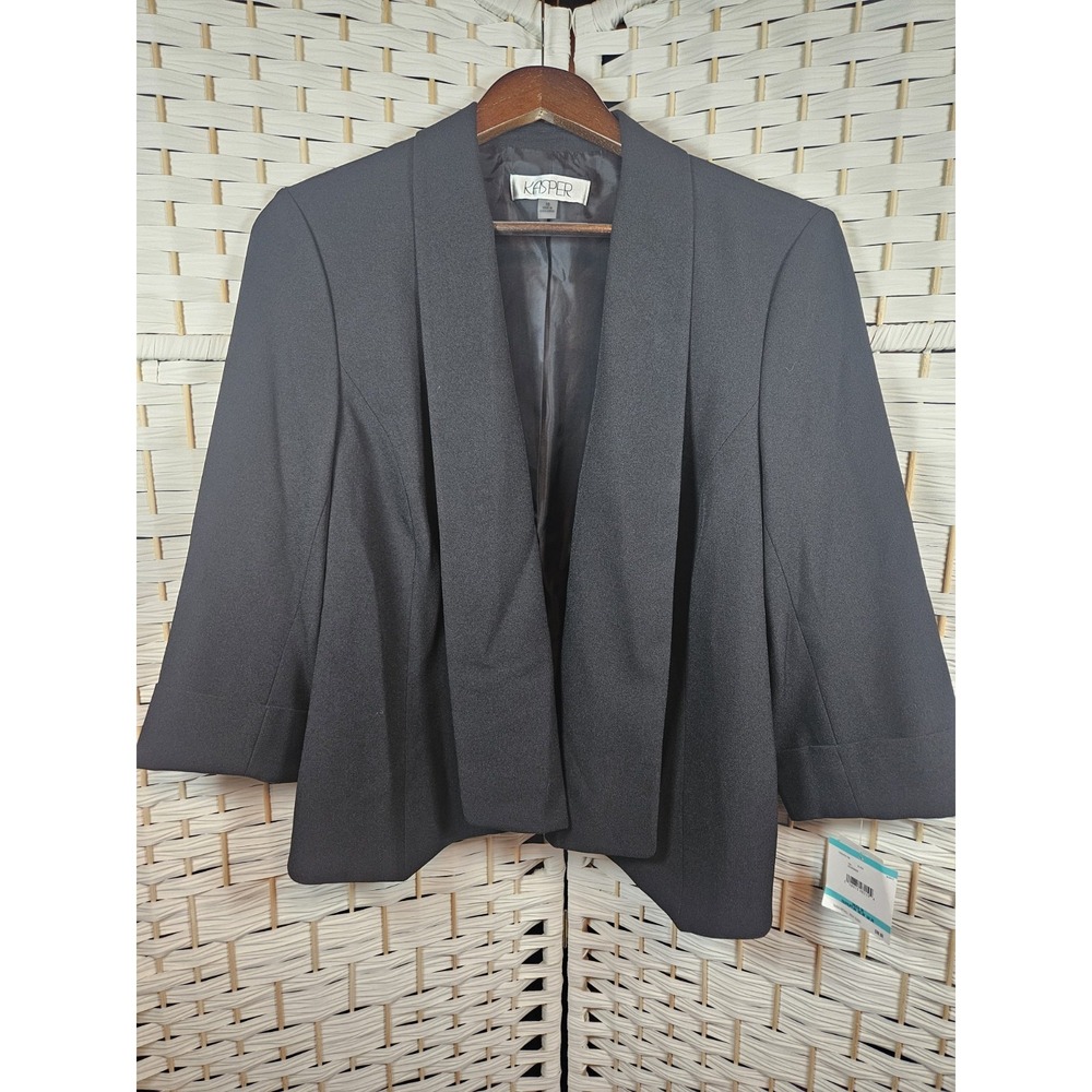Kaspar Womens Black Blazer Sz 16 Classic Work Career NWT